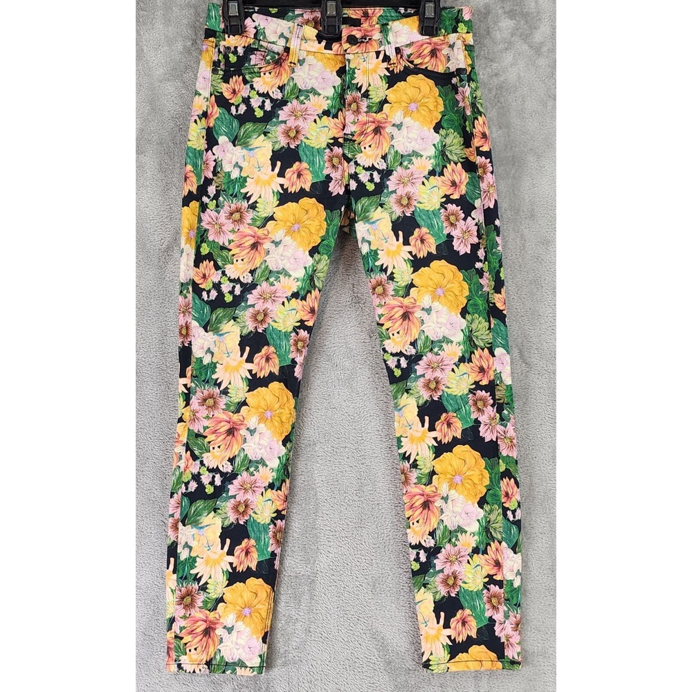 7 For All Mankind Jeans Womens 28 Floral Print Hippie Cropped Skinny Pants